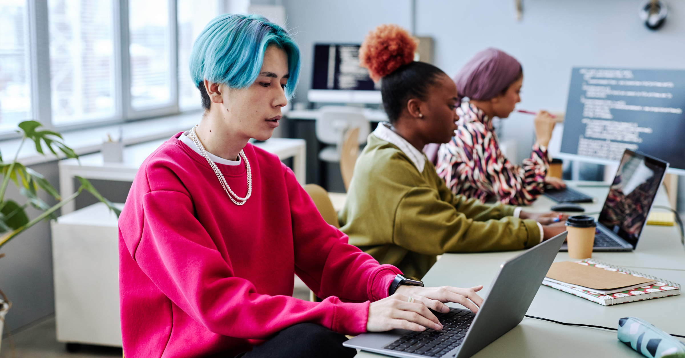 Gen Zers on their laptops and other digital devices