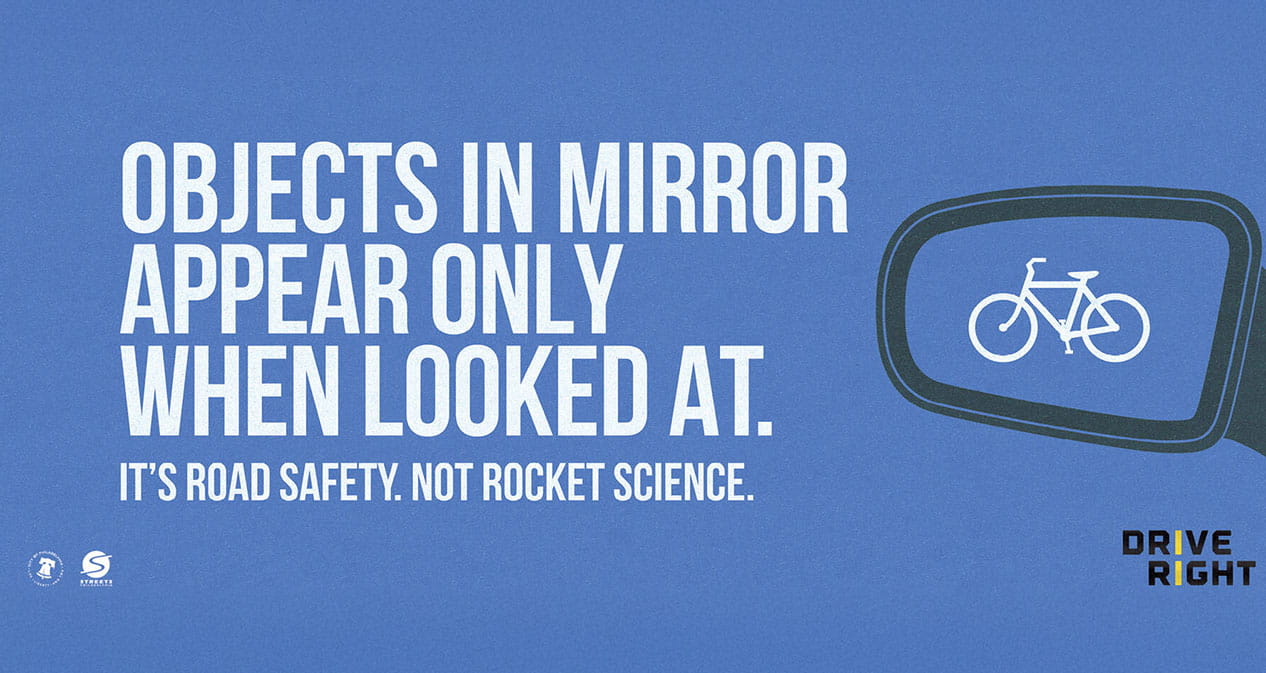 Objects in mirror appear only when looked at.